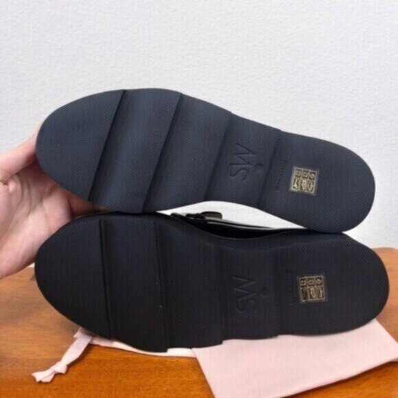 NEW Stuart Weitzman Piper Super Lift Loafer 7 Black Patent Calf Leather Platform - Picture 6 of 13